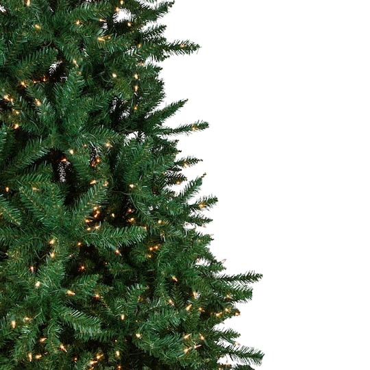Northlight 9ft. Pre-Lit Green Twin Falls Pine Artificial Christmas Tree, Clear Mini Incandescent Lights